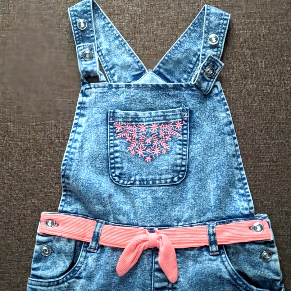 Girls denim coveralls.